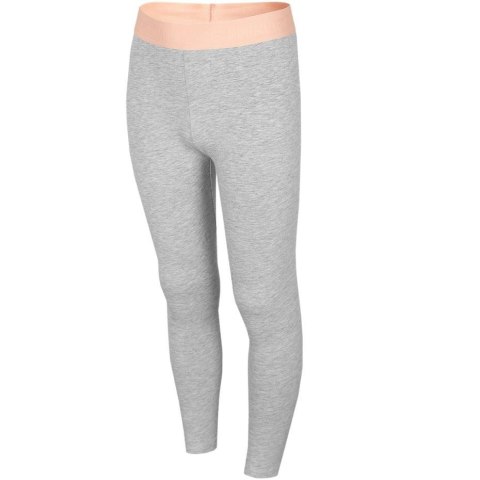 Legginsy dla dziewczynki 4F chłodny jasny szary melanż HJL22 JLEG004 27M 4F