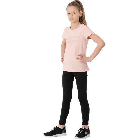 Legginsy dla dziewczynki 4F głęboka czerń HJL22 JLEG004 20 S 4F