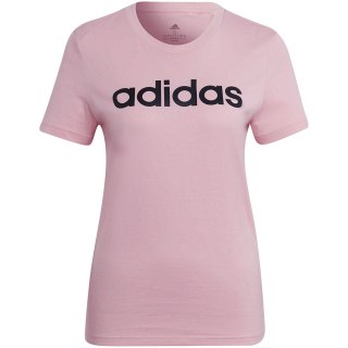 Koszulka damska adidas Loungwear Essentials Slim Logo Tee różowa HD1681 Adidas