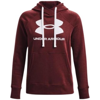 Bluza damska Under Armour Rival Fleece Logo Hoodie bordowa 1356318 690 Under Armour