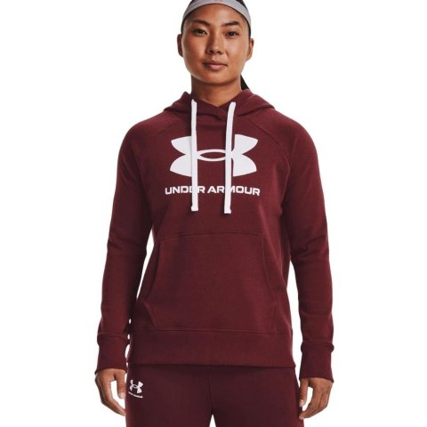 Bluza damska Under Armour Rival Fleece Logo Hoodie bordowa 1356318 690 Under Armour