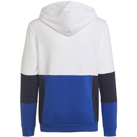 Bluza dla dzieci adidas Colourblock Hoodie biało-niebieska HG6826 Adidas