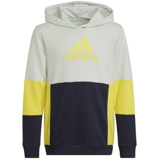 Bluza dla dzieci adidas Colourblock Hoodie szaro-żółto-czarna HN8567 Adidas