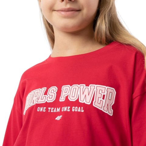 Koszulka dla dziewczynki 4F czerwona HJZ22 JTSDL002 62S 4F