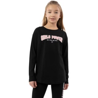 Koszulka dla dziewczynki 4F głęboka czerń HJZ22 JTSDL002 20S 4F