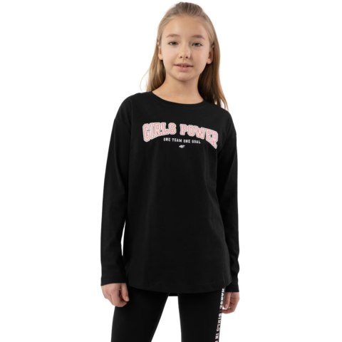 Koszulka dla dziewczynki 4F głęboka czerń HJZ22 JTSDL002 20S 4F