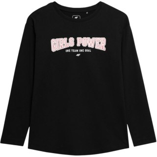 Koszulka dla dziewczynki 4F głęboka czerń HJZ22 JTSDL002 20S 4F