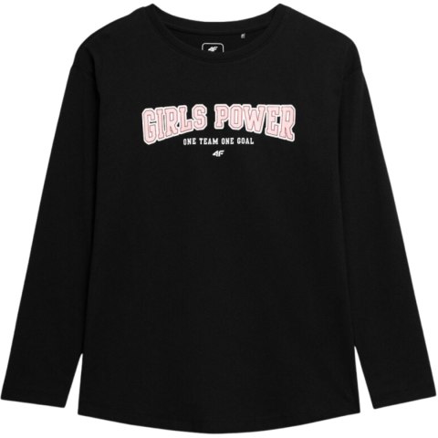 Koszulka dla dziewczynki 4F głęboka czerń HJZ22 JTSDL002 20S 4F