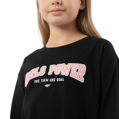 Koszulka dla dziewczynki 4F głęboka czerń HJZ22 JTSDL002 20S 4F