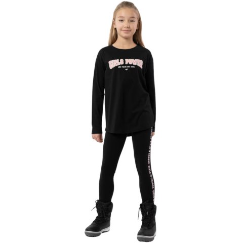 Koszulka dla dziewczynki 4F głęboka czerń HJZ22 JTSDL002 20S 4F