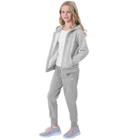 Spodnie dla dziewczynki 4F szary melanż HJZ22 JSPDD001 25M 4F