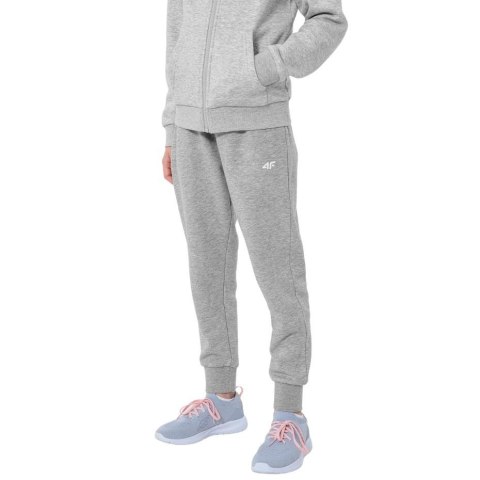 Spodnie dla dziewczynki 4F szary melanż HJZ22 JSPDD001 25M 4F