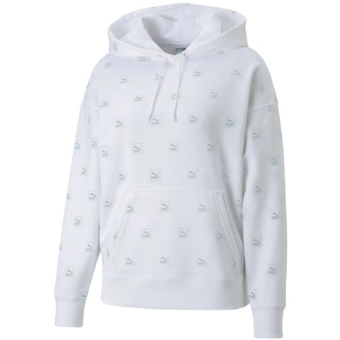 Bluza damska Puma Brand Love AOP Hoodie FL biała 535706 02 Puma