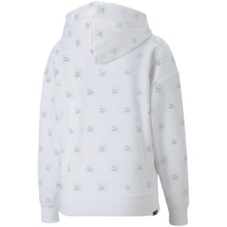 Bluza damska Puma Brand Love AOP Hoodie FL biała 535706 02 Puma
