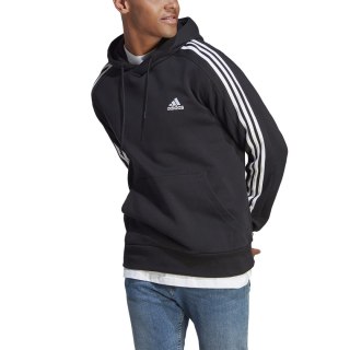 Bluza męska adidas Essentials French Terry 3-Stripes Hoodie czarna IC0435 Adidas