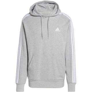 Bluza męska adidas Essentials French Terry 3-Stripes Hoodie szara IC0437 Adidas