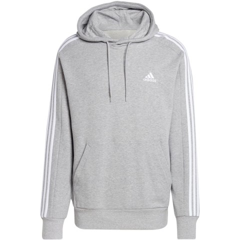 Bluza męska adidas Essentials French Terry 3-Stripes Hoodie szara IC0437 Adidas