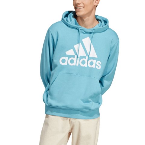 Bluza męska adidas Essentials French Terry Big Logo Hoodie błękitna IC9367 Adidas