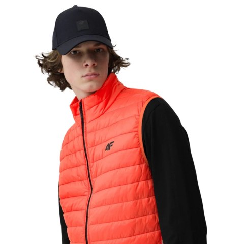Kamizelka męska pikowana 4F pomarańczowa 4FSS23TDJAM082 70S 4F