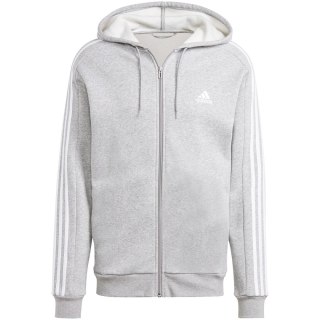 Bluza męska adidas Essentials Fleece 3-Stripes Full-Zip szara IJ6479 Adidas
