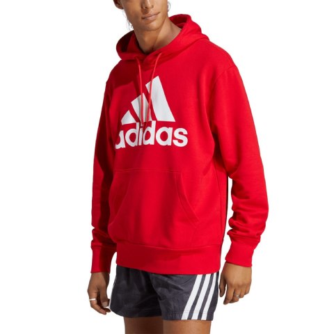 Bluza męska adidas Essentials French Terry Big Logo Hoodie czerwona IC9365 Adidas