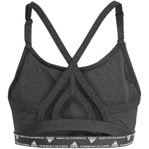 Stanik damski adidas Aeroreact Training Light-Support 3-Stripes Bra ciemnoszary HC7870 Adidas