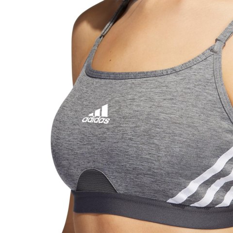 Stanik damski adidas Aeroreact Training Light-Support 3-Stripes Bra ciemnoszary HC7870 Adidas