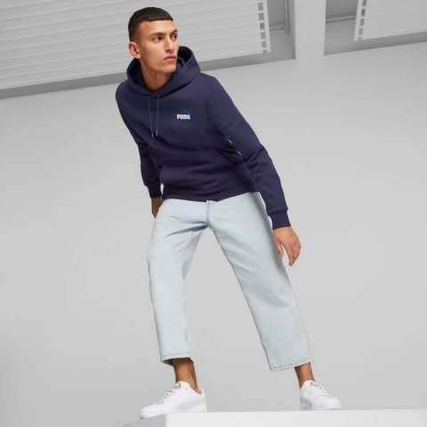 Bluza męska Puma ESS+ 2 Col Small Logo Hoodie FL granatowa 674471 06 Puma