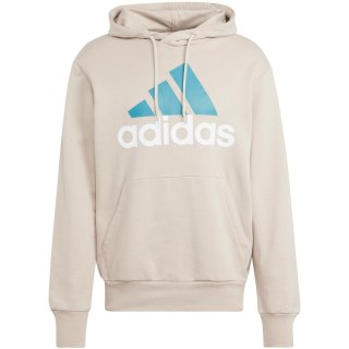 Bluza męska adidas Essentials French Terry Big Logo Hoodie beżowa IJ8584 Adidas