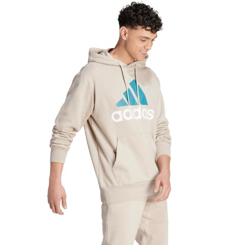 Bluza męska adidas Essentials French Terry Big Logo Hoodie beżowa IJ8584 Adidas