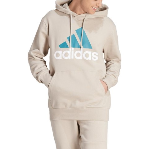Bluza męska adidas Essentials French Terry Big Logo Hoodie beżowa IJ8584 Adidas