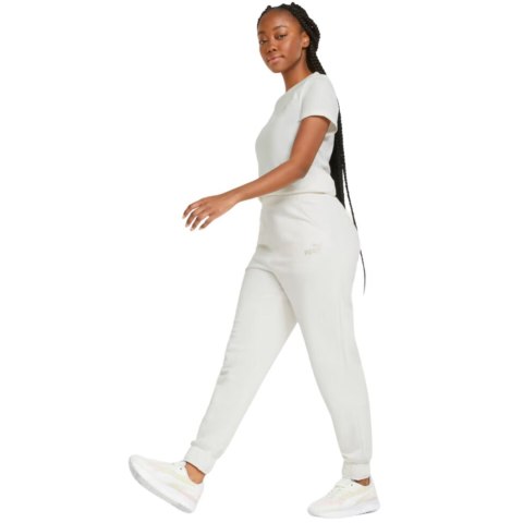 Spodnie damskie Puma ESS+ Embroidery High-Waist Pants FL kremowe 670007 99 Puma