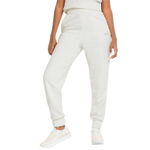 Spodnie damskie Puma ESS+ Embroidery High-Waist Pants FL kremowe 670007 99 Puma