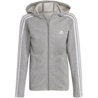 Bluza dla dzieci adidas Essentials 3-Stripes Full-Zip Hoodie szara IC3635 Adidas