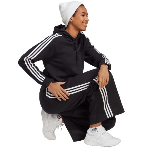 Bluza damska adidas Essentials 3-Stripes French Terry Crop Hoodie czarna IC8767 Adidas