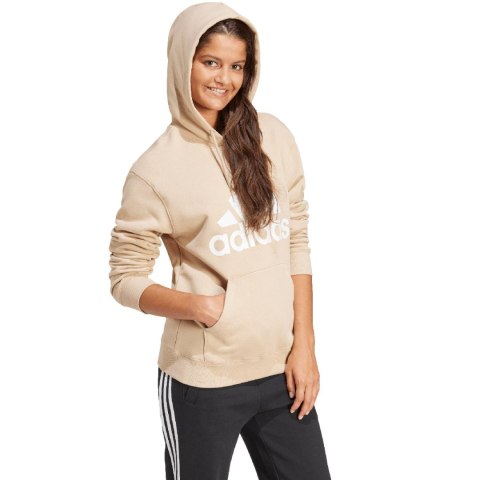 Bluza damska adidas Essentials Big Logo Regular Fleece Hoodie beżowa IR9330 Adidas