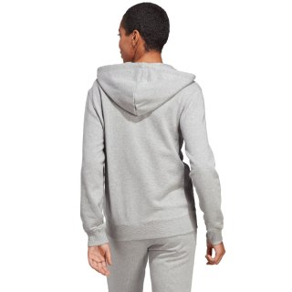 Bluza damska adidas Essentials Linear Full-Zip French Terry Hoodie szara IC6866 Adidas