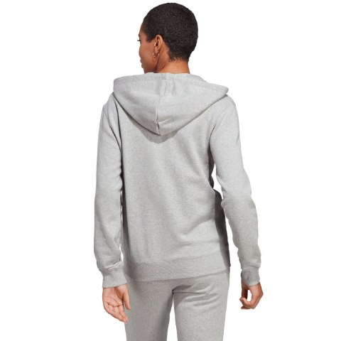 Bluza damska adidas Essentials Linear Full-Zip French Terry Hoodie szara IC6866 Adidas