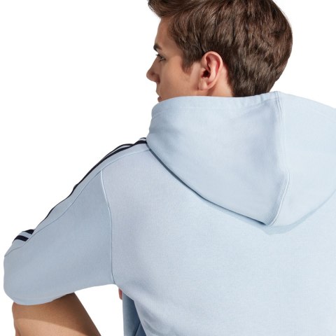 Bluza męska adidas Essentials Fleece 3-Stripes Hoodie błękitna IS0004 Adidas