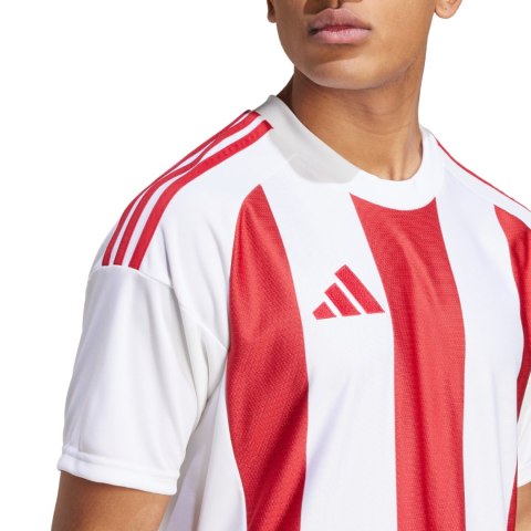 Koszulka męska adidas Striped 24 Jersey biało-czerwona IW2142 Adidas teamwear