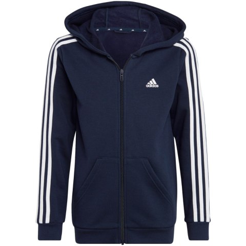 Bluza dla dzieci adidas Essentials 3-Stripes Fleece Full-Zip Hoodie granatowa IC0600 Adidas