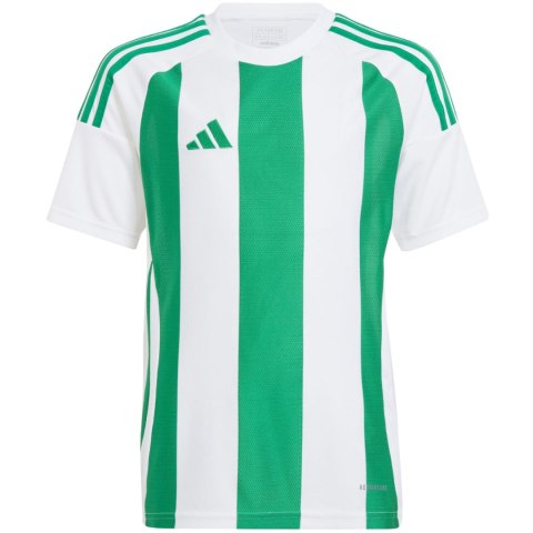 Koszulka dla dzieci adidas Striped 24 biało-zielona IW2138 Adidas teamwear