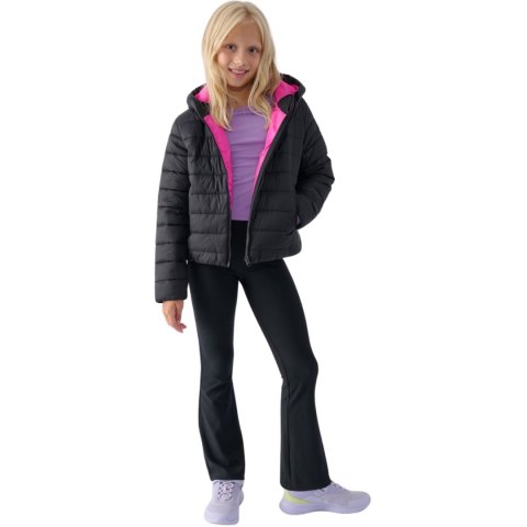 Kurtka pikowana dla dziewczynki 4F F449 głęboka czerń 4FJWAW24TDJAF449 20S 4F