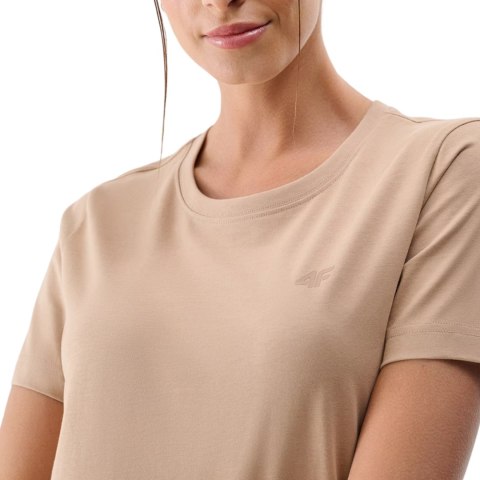 Koszulka damska 4F F2356 beżowa 4FWMM00TTSHF2356 83S 4F
