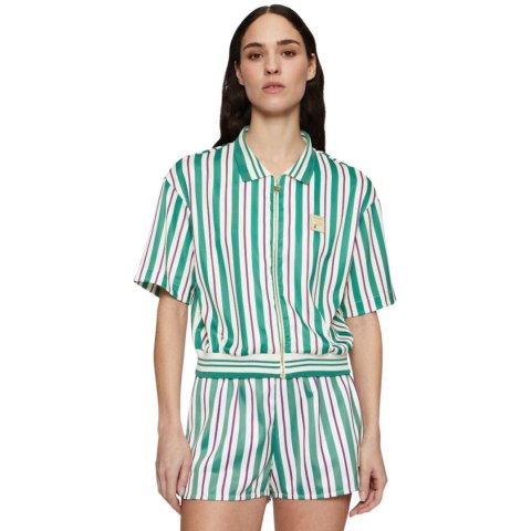 Koszulka damska polo Fila Lassance zielono-kremowa FAW0996 13382 Fila