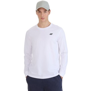 Koszulka męska 4F Longsleeve M432 biała 4FWMM00TLONM432 10S 4F