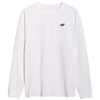 Koszulka męska 4F Longsleeve M432 biała 4FWMM00TLONM432 10S 4F
