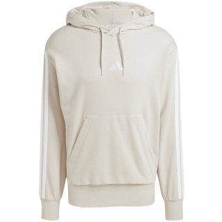 Bluza męska adidas Essentials 3-Stripes French Terry Hoodie beżowa JE6367 Adidas