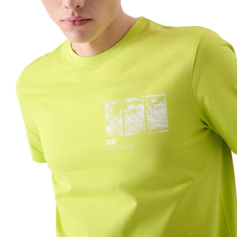 Koszulka męska 4F M2106 zielony neon 4FRSS24TTSHM2106 41N 4F