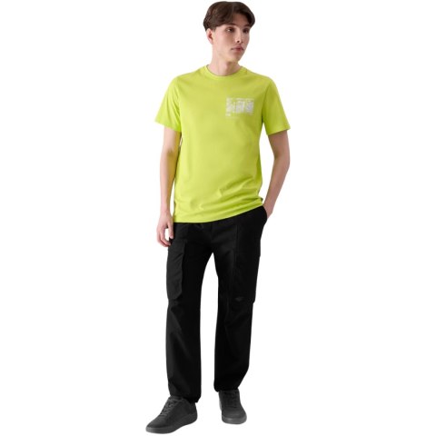 Koszulka męska 4F M2106 zielony neon 4FRSS24TTSHM2106 41N 4F
